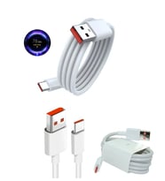 Tonex 67W 6A Şarj Data Usb Kablosu (Saniye Gösterir Kutusuz)  - 20 adet (Beyaz)