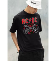 I Wanna Rock & Roll AC DC Baskılı Unisex Oversize Tişört
