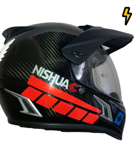 Şerit Tasarımlı Reflektif Kırmızı Motosiklet Kask Sticker Çınar Extreme