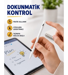Yüksek Hassasiyetli Eğim Sensörlü Dijital Kalem – USB-C Hızlı Şarjlı Yeni Nesil