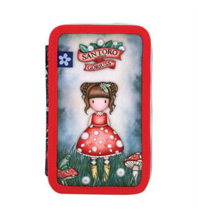 Santoro Gorjuss Little Mushroom 3 Katlı İçi Dolu Kalem Çantası 607GJ35