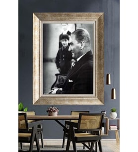 Gümüş Çerçeveli Atatürk Tablo za72