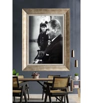 Gümüş Çerçeveli Atatürk Tablo za72