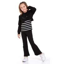 Kız Çocuk 3'lü Takım (Pantolon+Bluz+T-shirt) 12125 EFTELYA (Siyah)
