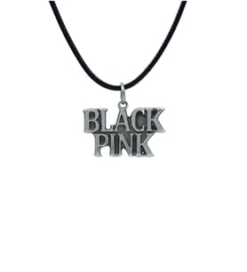 Black Pink Deri ip Kolye - Gümüş Kaplama - Kadın Erkek Kolye - No:1023