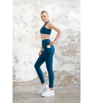 Petrol Rengi Yandan Cepli Spor Tayt