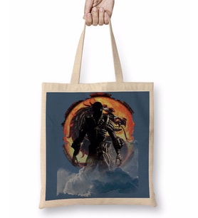 Alien Mortal Kombat Gamer Games Bez Çanta Uzun Saplı