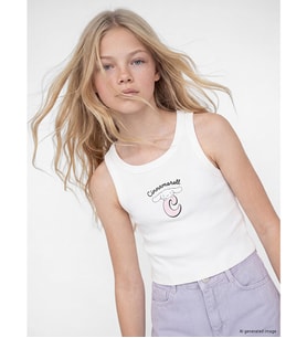 LCW Kids Beyaz Bisiklet Yaka Cinnamoroll Baskılı Kız Çocuk Atlet