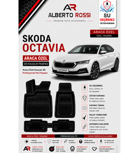 SKODA OCTAVIA -20233D 2017 - 2026 Araca Özel Kauçuk 3D Profesyonel Oto Paspası