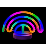 Neon Işıklı Gökkuşağı Masa Gece Lambası Pil+Usb