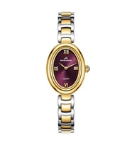 ROCHE MONTRE RML5024-03 SWISS MADE SAFİR CAM BORDO KADRAN ALTIN KAPLAMA KADIN KOL SAATİ