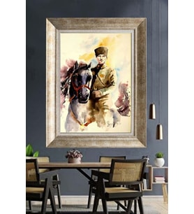 Gümüş Çerçeveli Atatürk Tablo ds81