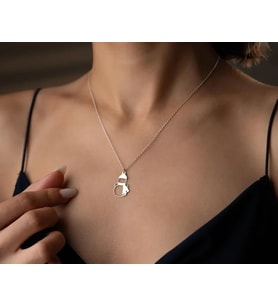 Kişiye Özel 925 Ayar Gümüş Kardan Adam Model Kolye