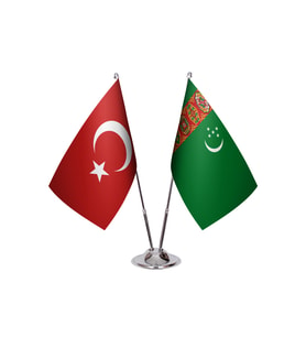 Türkmenistan İkili Masa Bayrağı