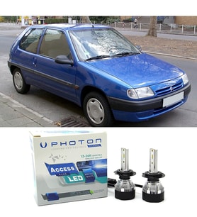 Citroen Saxo Uzun + Kısa Far Ampulü H4 Access Yeni Seri Beyaz 1996-2003