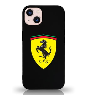 Apple iPhone 13 Uyumlu Lansman Kılıf Ferrari Tasarımlı Altı Kapalı İçi Kadife Kaplı  Kapak (Şeffaf)