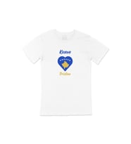 Piriştine Kosova Bayraklı Kalpli Tişört (Beyaz)