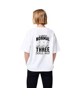 Kadın Oversize Köpek Baskılı Tişört Mizahi Slogan Kısa Kollu Rahat Kesim Günlük Giyim Modern Şık