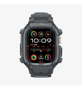 Spigen Apple Watch 49mm (Ultra 3/2/1) Kılıf & Kordon Kayış Rugged Armor Pro Spigen Apple Watch 49mm (Ultra 3/2/1) ile uyumlu Kılıf & Kordon Kayış Rugged Armor Pro Dark Gray - ACS07390 Teşhir