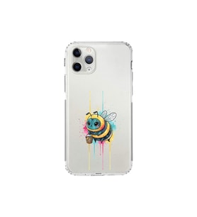 iPhone 11 Pro ile uyumlu Splash arı tasarımlı şeffaf silikon kılıf