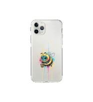 iPhone 11 Pro ile uyumlu Splash arı tasarımlı şeffaf silikon kılıf