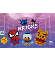 Bricks 20 li Set Kutulu Mini Yapı Blokları 3D Karakter Figürleri Oyuncak Seti Yapboz Puzzle Karışık Model