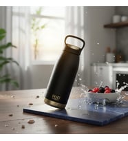 Lexroo Siyah Paslanmaz Çelik Termos Matara - 530 ml Kilitli Kapaklı Sızdırmaz Mug