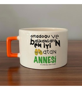 Ortadoğu ve Balkanları  En iyi Baskılı Turuncu Kulplu C Fincan