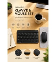 Kablosuz Klavye Mouse Takımı Bluetooth Destekli Konforlu ve Sessiz Deneyim