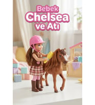 Chelsea Atlı Binici Bebek ve Sevimli Atı Oyun Seti - Taraklı, Aksesuarlı Kız Çocuk Oyuncak