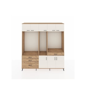 Hyperion Dolap 8 Raflı 4 Çekmeceli 3 Askılı 220x44x243 Çam-Aytaşı/Çam