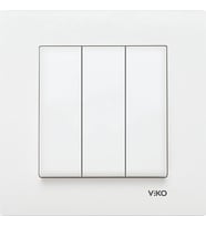 Viko Karre Beyaz Üçlü Anahtar + Çerçeve