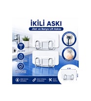 Jilet ve Banyo Lifi Askısı – Yapışkanlı Duvar Askısı – 2’li Set
