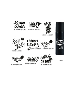 Parti ve Bekarlığa Veda Serisi Spray Tattoo Geçici Dövme Seti Dark Sprey Dövme Kiti