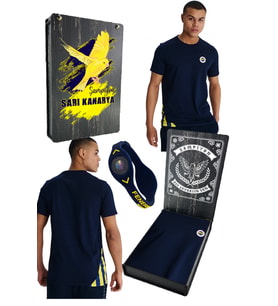 ERKEK TRIBUN ÇUBUKLU DETAYLI TSHIRT UV AHŞAP HEDİYELİK KUTU (Lacivert)