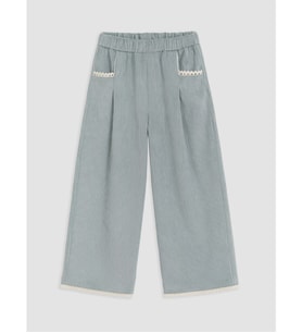 LCW Kids Yeşil Standart Fit Kız Çocuk Kadife Pantolon
