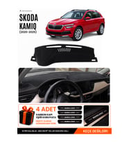 SKODA KAMIQ (2020-2025) Uyumlu Torpido Örtüsü Torpido Kılıfı - Siyah