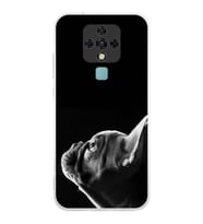 PrintiFy Tecno Camon 18 ile Uyumlu Köpek 1 Kamera Korumalı Şeffaf Kılıf