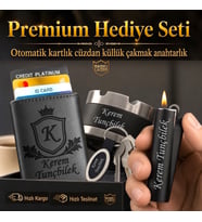 10 Farklı Tasarım Modeli Seçeneğiyle Hemen Kargo Sevgiliye Eşe Babaya Arkadaşa Hediye Seti - Mekanizmalı Otomatik Kartlık Cüzdan Clipper Çakmak Küllük ve Anahtarlık