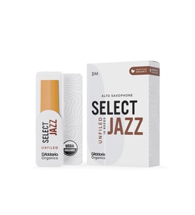 D'Addario ORRS10ASX3M Organic Select Jazz Unfiled Alto Saksafon Kamışı No: 3 Medium (Profesyonel/Caz) - 10'lu Paket Kimyasalsız Organik Tarım Sertifikalı ve Dengeli Caz Performansı