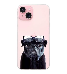 PrintiFy Apple  iPhone 15 Plus ile Uyumlu 1mm Slim Fit Köpek 3 050f Baskılı Şeffaf  Kılıf
