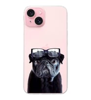 PrintiFy Apple  iPhone 15 Plus ile Uyumlu 1mm Slim Fit Köpek 3 050f Baskılı Şeffaf  Kılıf