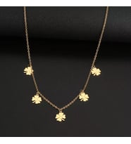 Kişiye Özel 925 Ayar Gümüş Çoklu Yonca Kolye (Gold)