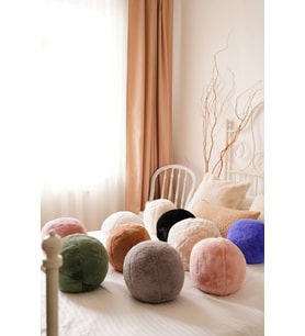 Peluş Top Yastık (Bej)