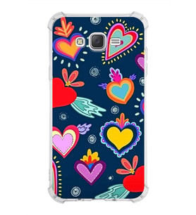 PrintiFy Samsung Galaxy J7 Core Uyumlu Retro Color 3 Baskılı Şeffaf Köşe Korumalı Antişok Kılıf