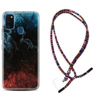 Samsung M21 M22 M23 M30 M31S M32 Kılıf Boyun Asklı Rasta Silikon Red Blue Black Abstact 1386