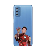 Samsung Galaxy M52 Uyumlu Iron Man Desenli Şeffaf Telefon Kılıfı