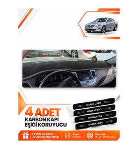 e-biz HYUNDAİ GENESİS (2008-2014) Uyumlu Ön Torpido Koruma Kılıfı Halısı Koruyucu - Siyah-Gri - HU020
