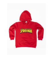 Spiderman baskılı örümcek adam kapüşonlu pamuklu kumaş çocuk sweatshirt (Kırmızı)
