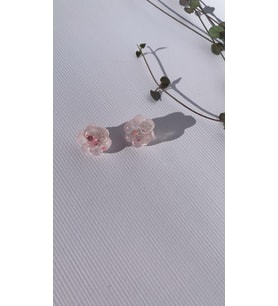 Şeffaf Epoksi Içinde Pembe Renk Glitterli Kedi Köpek Pati Şekilli Küpe Gümüş Aksesuarlı El Yapımı